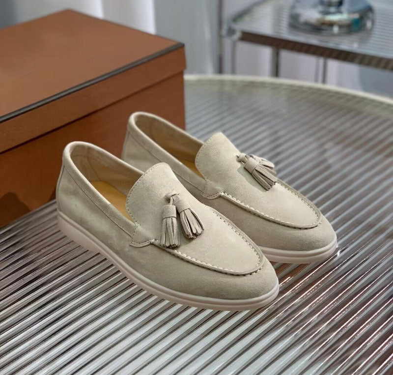 Old Money Suede Tassel Slip-on Loafers