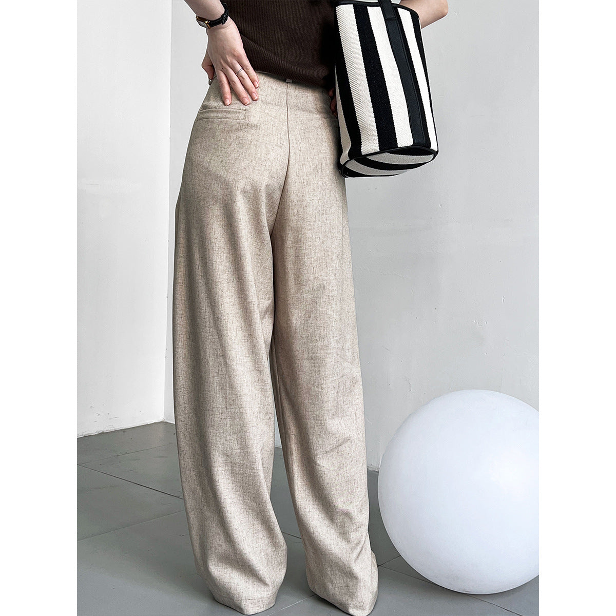 Old Money Loose Minimalist Style Mopping Suit Pants For Women