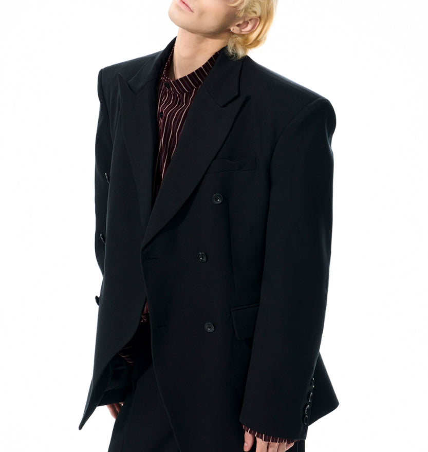 Old Money Detachable Wool Tencel Peplum Blazer