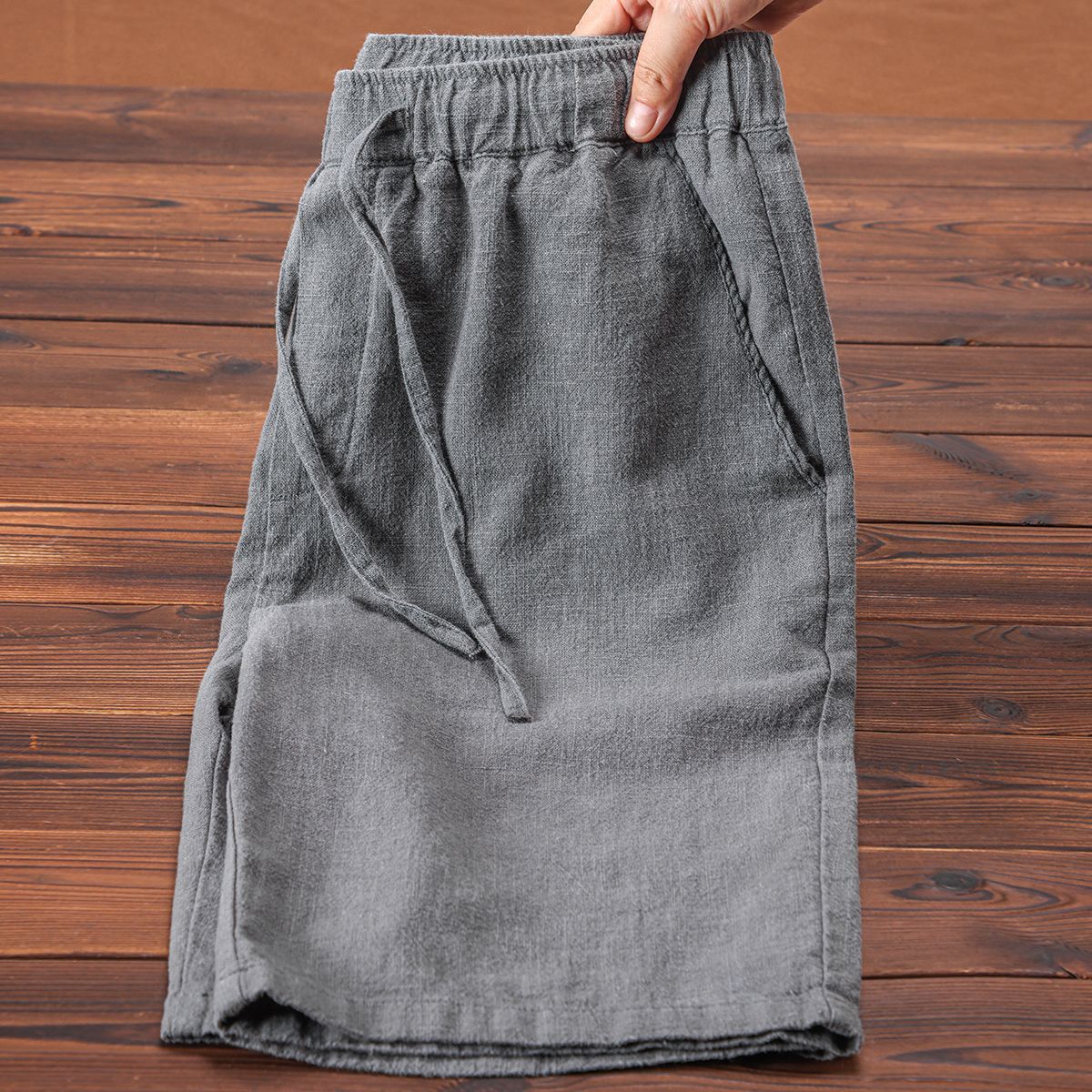 Old Money Summer Lightweight Breathable Ramie Cropped Pants For Men