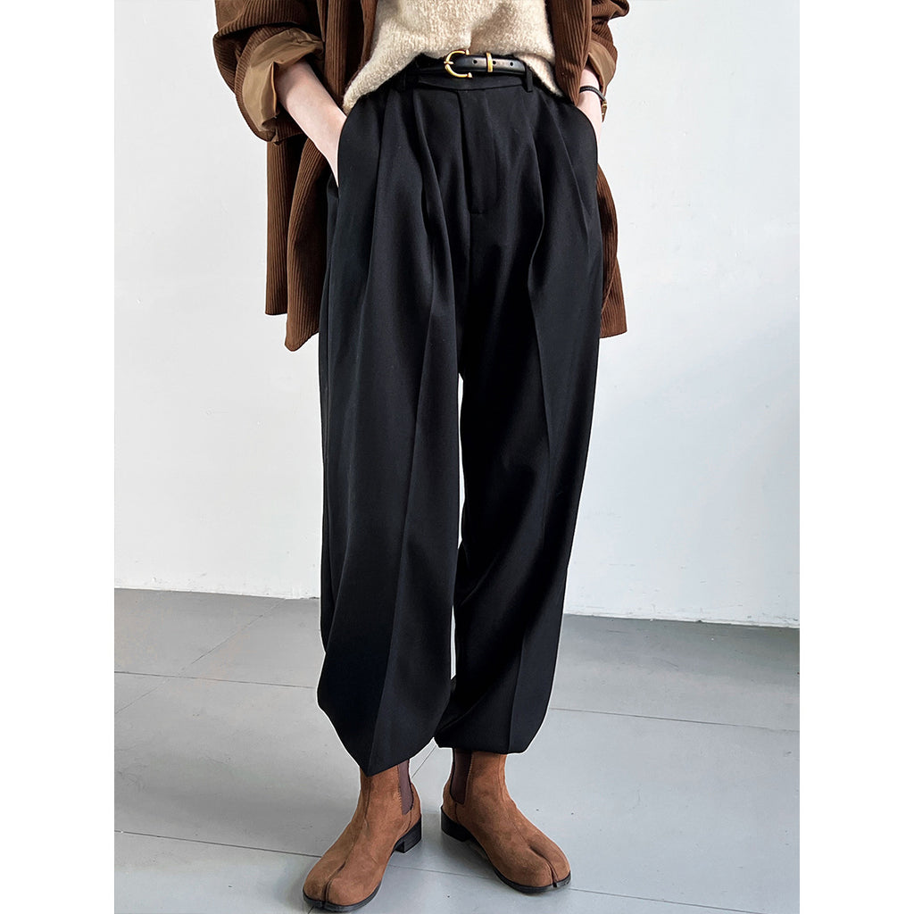 Old Money Loose Minimalist Style Mopping Suit Pants For Women