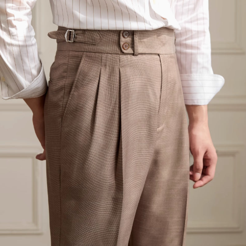 OLD MONEY Retro Italian Wool Blended Lightweight Casual Suit Pants