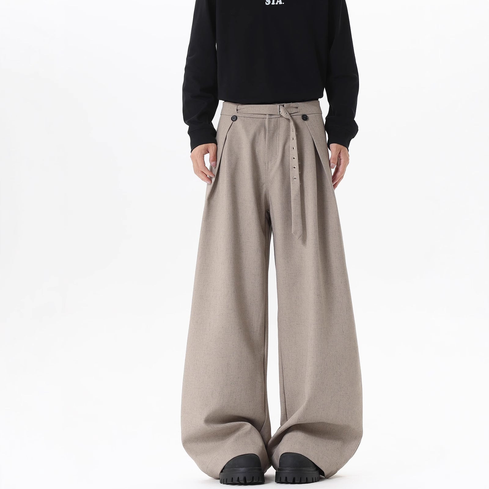 Old Money Style Draping Suit Pants Pleated