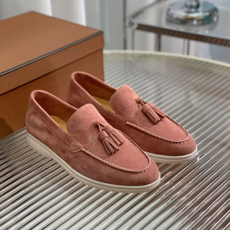 Old Money Suede Tassel Slip-on Loafers