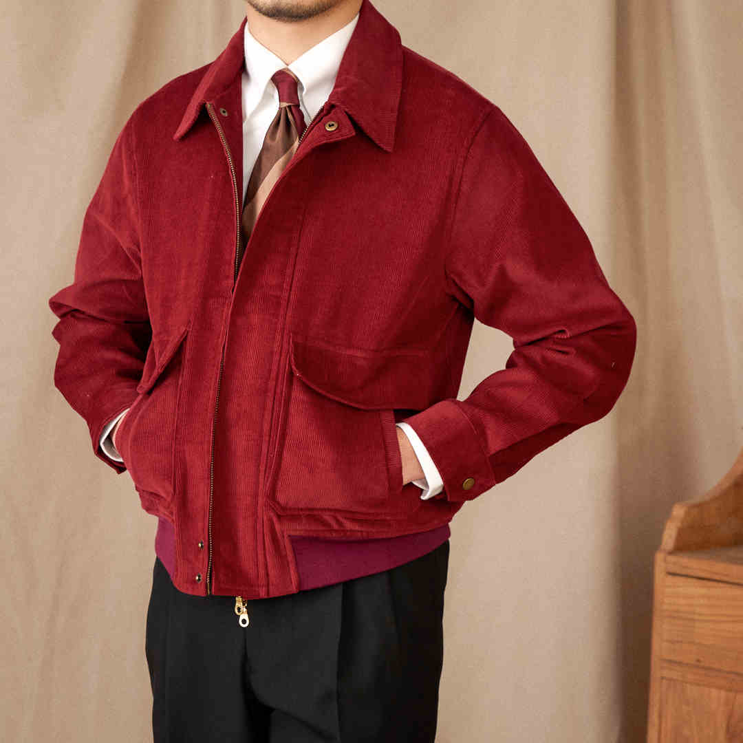 Casual Corduroy Short Jacket For Men old money style