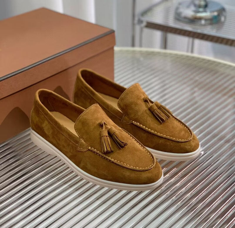 Old Money Suede Tassel Slip-on Loafers