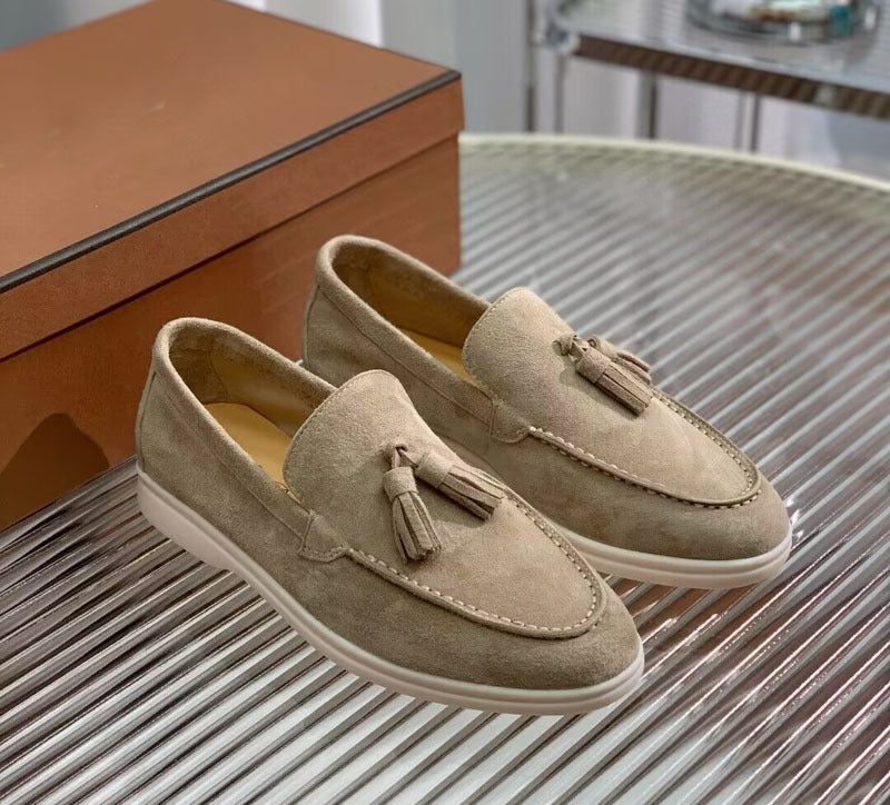 Old Money Suede Tassel Slip-on Loafers