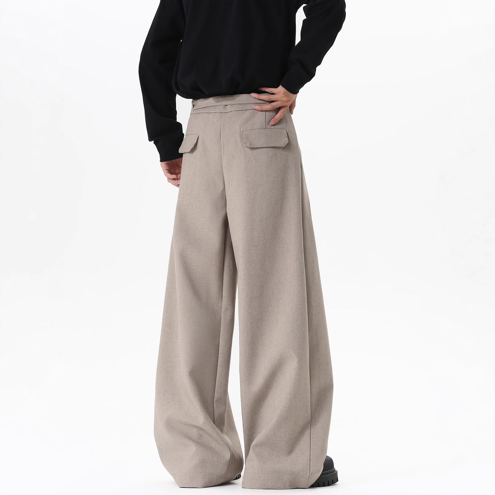 Old Money Style Draping Suit Pants Pleated
