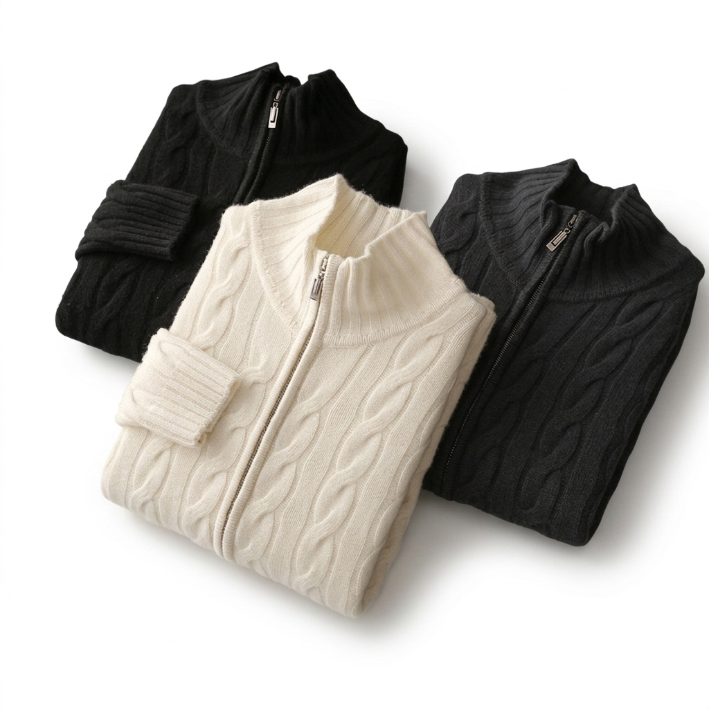 Alpine Cable-Knit Zip