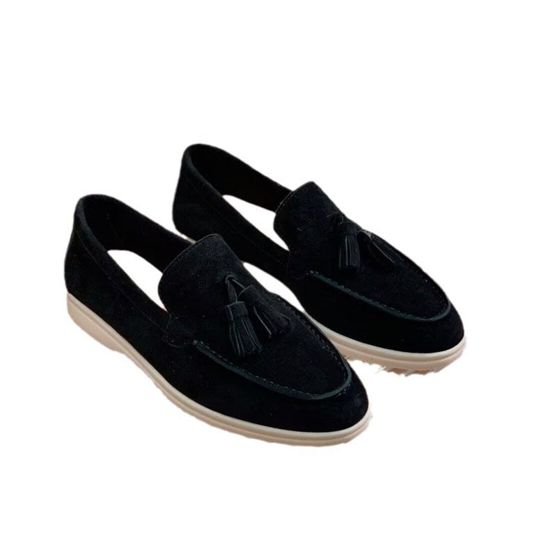 Old Money Suede Tassel Slip-on Loafers