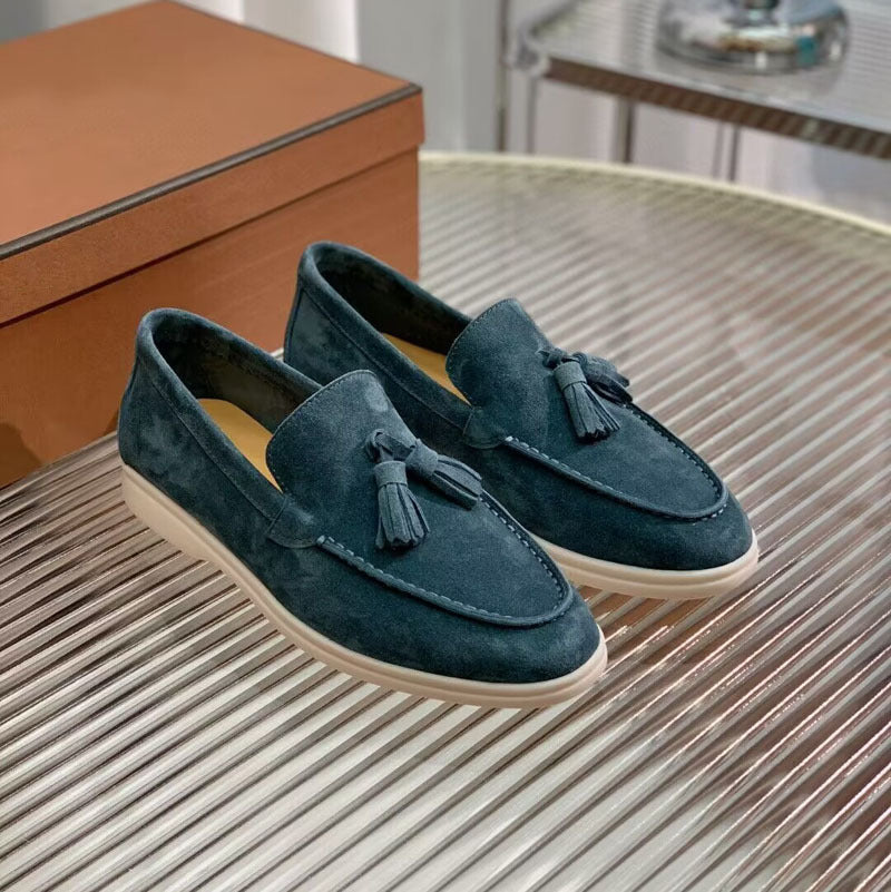 Old Money Suede Tassel Slip-on Loafers