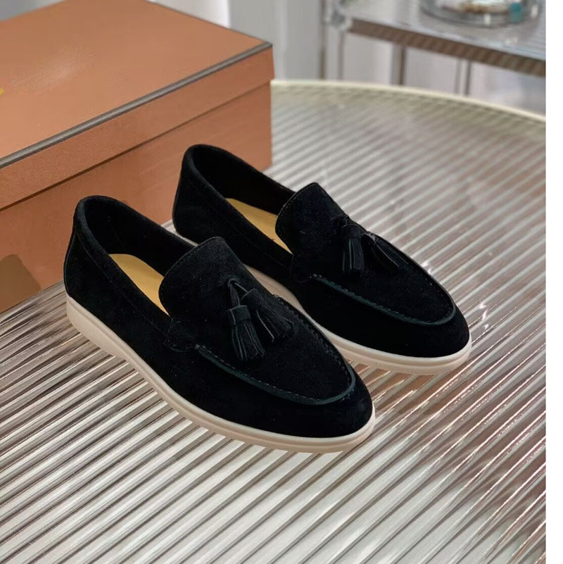 Old Money Suede Tassel Slip-on Loafers