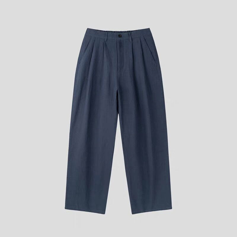 OLD MONEY Lightweight Fiber Texture Cotton And Linen Suit Pants For Men