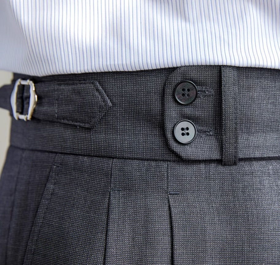 OLD MONEY Retro Italian Wool Blended Lightweight Casual Suit Pants