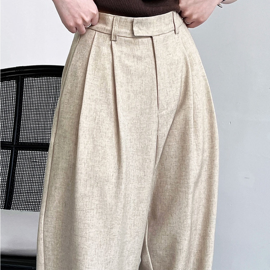 Old Money Loose Minimalist Style Mopping Suit Pants For Women