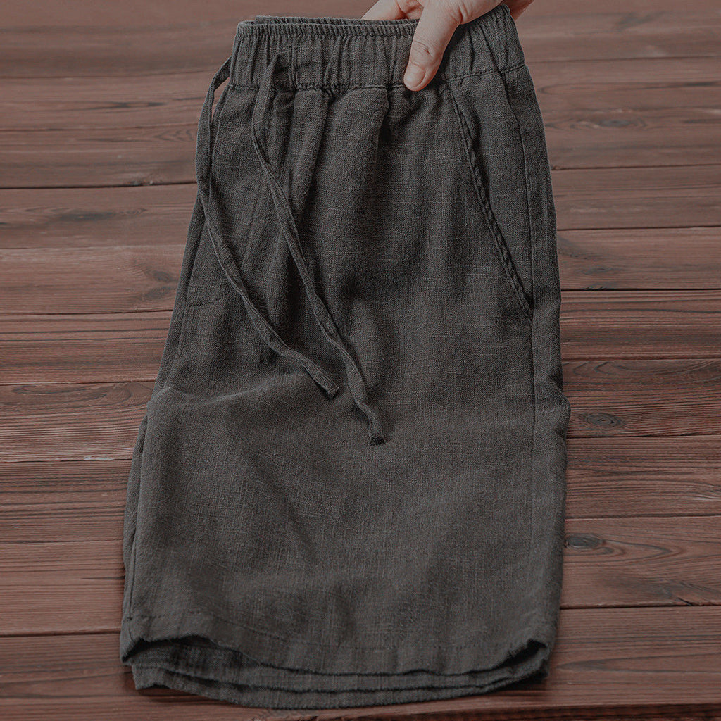 Old Money Summer Lightweight Breathable Ramie Cropped Pants For Men