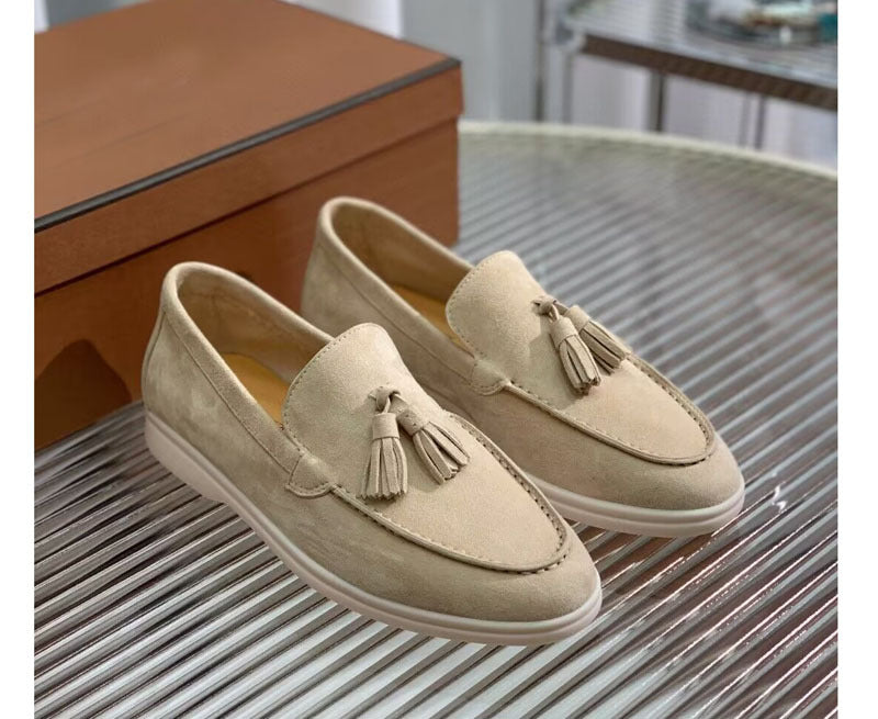 Old Money Suede Tassel Slip-on Loafers