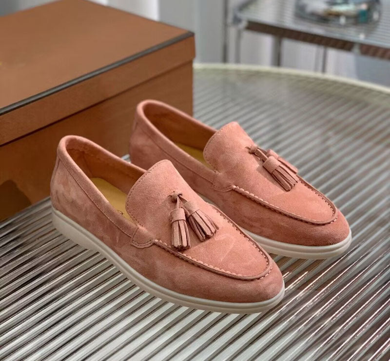 Old Money Suede Tassel Slip-on Loafers