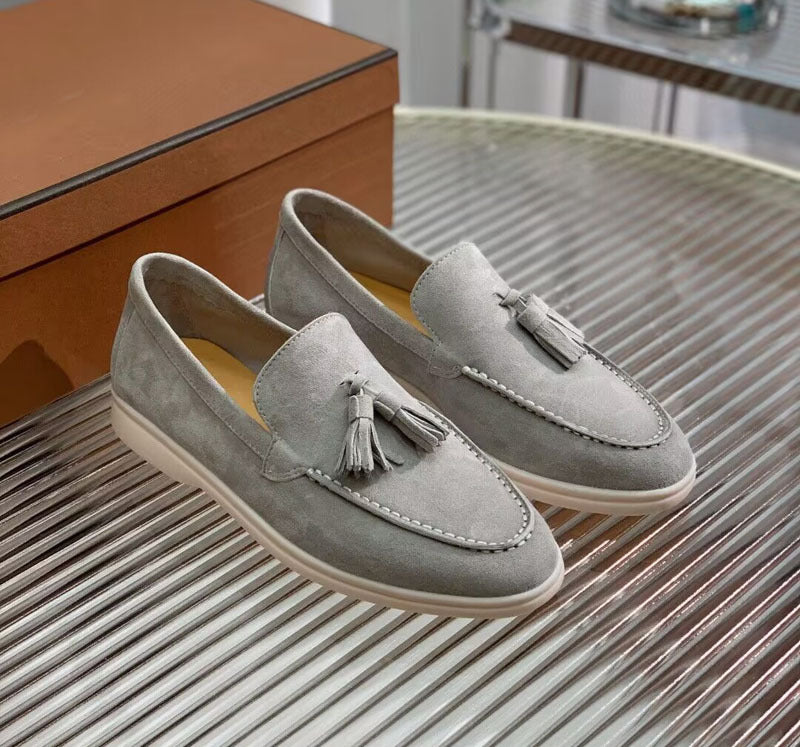 Old Money Suede Tassel Slip-on Loafers