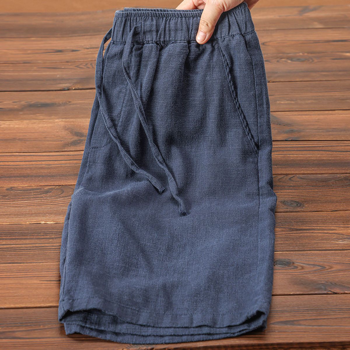 Old Money Summer Lightweight Breathable Ramie Cropped Pants For Men