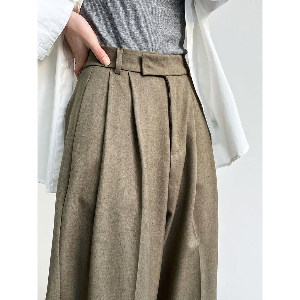 Old Money Loose Minimalist Style Mopping Suit Pants For Women