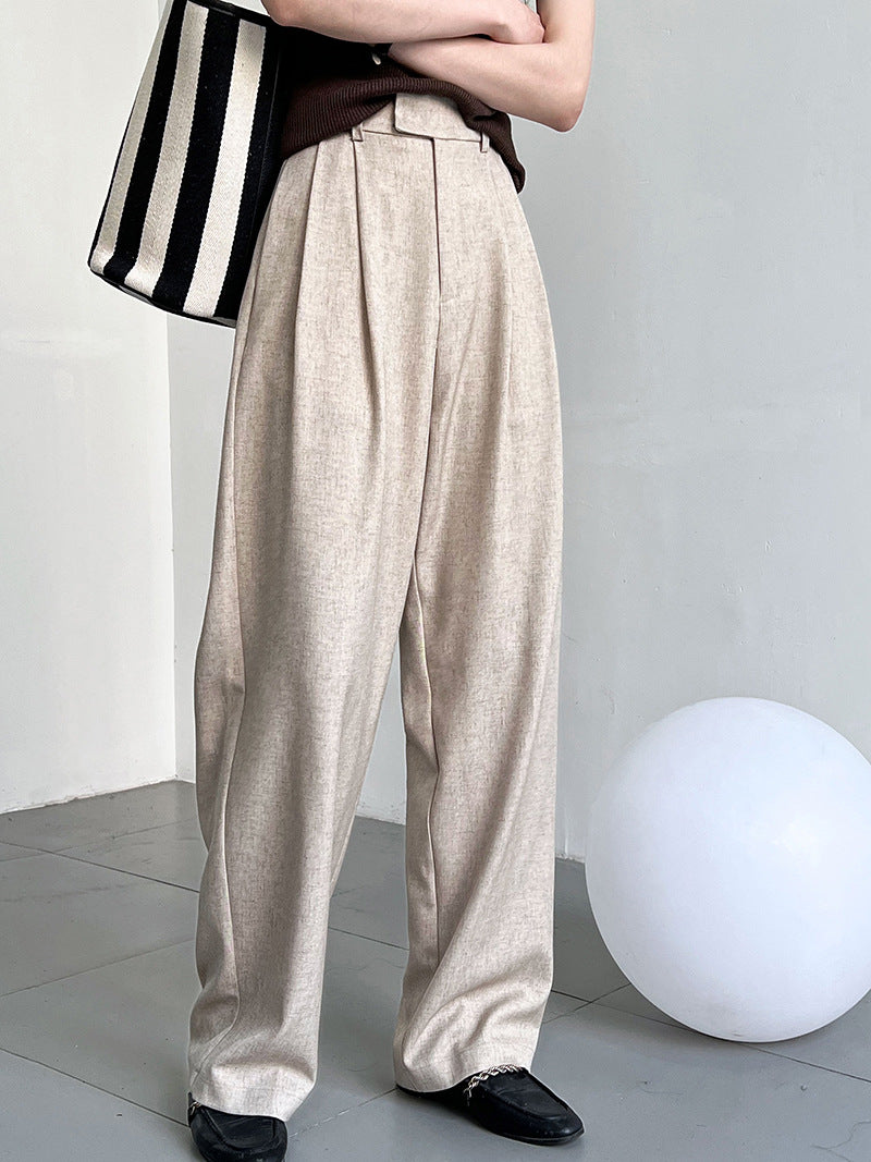 Old Money Loose Minimalist Style Mopping Suit Pants For Women